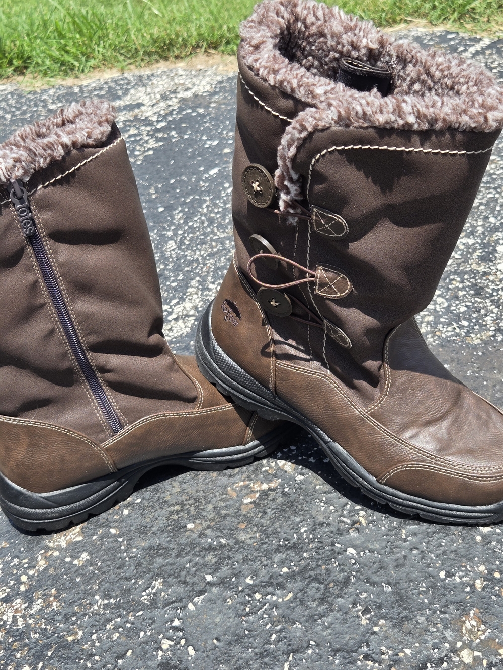 Totes Rustic Brown Faux Fur Lined Winter Boots Women's Size 9M